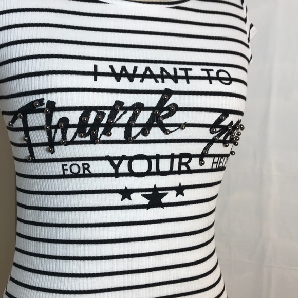 NWT G Fresh Size 2 Thank You Striped T Shirt Dress - Picture 2 of 8